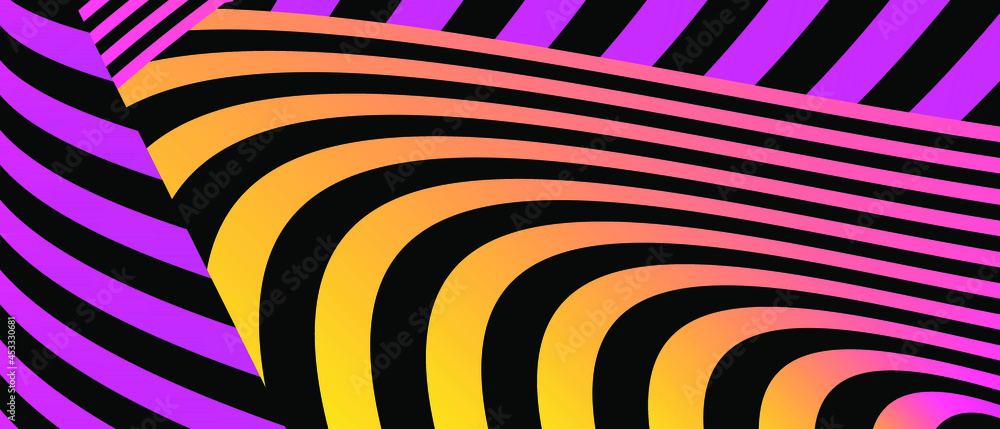 Poster abstract color gradient lines with overlapping. modern abstract vector background.