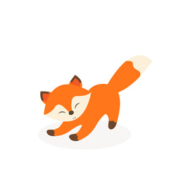 Obraz premium This is a cute fox on a white background.