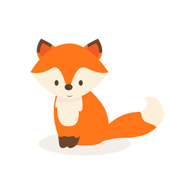 Obraz premium This is a cute fox on a white background.
