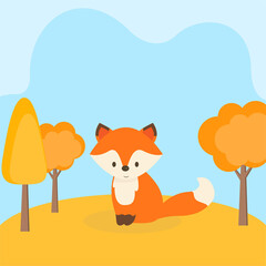  This is an autumn card with a cute fox.