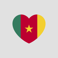 Cameroon flag in heart shape vector love Cameroon