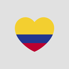 Colombia flag in heart shape vector love Colombia