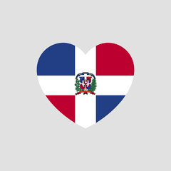 Dominican Republic flag in heart shape vector love Dominican Republic