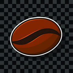 Coffee beans illustration isolated with white outline sticker