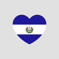 El Salvador flag in heart shape vector love El Salvador - obrazy, fototapety, plakaty