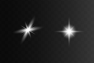 Glowing white Light effect. Vector illustration