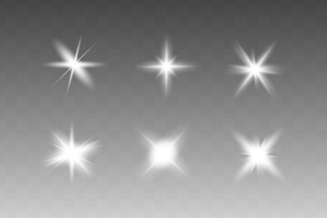 Glowing white Light effect. Vector illustration