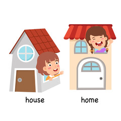 synonyms house and home vector illustration