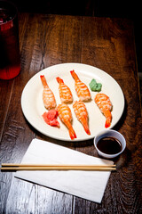 Japanese Shrimp Nigiri Sushi