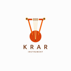 Krar traditional ethiopian musical instrument logo icon design template flat vector