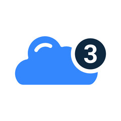 Cloud, notification icon. Simple editable vector design isolated on a white background.