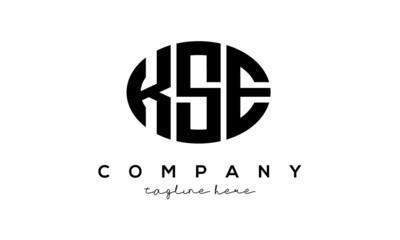 KSE three Letters creative circle logo design - obrazy, fototapety, plakaty
