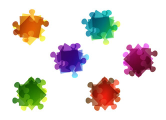 Puzzle colorful element set. Vector illustration
