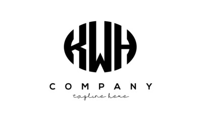 KWH three Letters creative circle logo design
