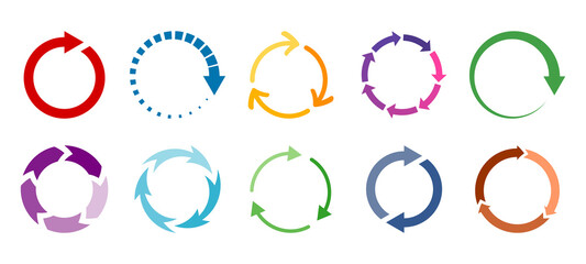Circular arrow vector element set
