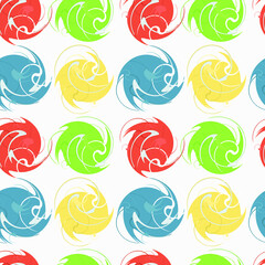 Color Spiral Abstract Pattern Expressionism Digital Illustration. Vector Design Seamless Modern Texture.