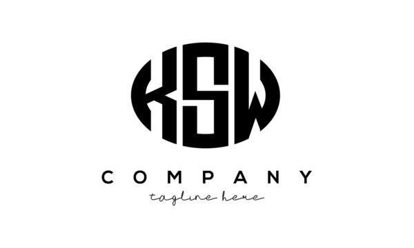 KSW three Letters creative circle logo design