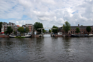 Fototapeta na wymiar Walter Suskindbrug Bridge At Amsterdam The Netherlands 20-8-2021