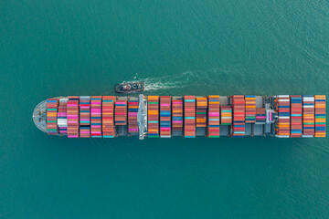 cargo ship carrying container for business import and export logistic supply chain,sea...