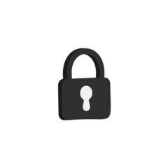 Vector lock icon isolated on white background.