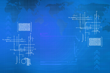 2d illustration futuristic business background graph concept
