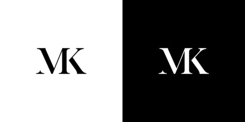 Simple and modern letter MK initials logo design