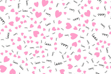 Love seamless pattern background with hearts. Vector Illustration