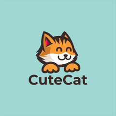 cat animal kitten logo design