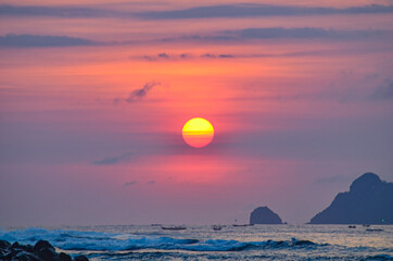 sunset over the sea indonesia