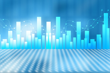 2d illustration futuristic business background graph concept
