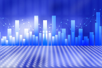 2d illustration futuristic business background graph concept
