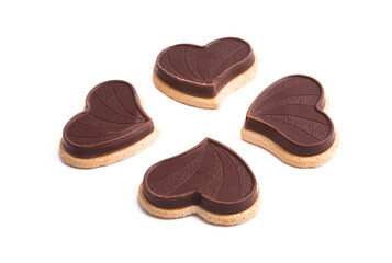 chocolate chip cookie heart isolated