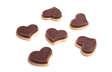 chocolate chip cookie heart isolated
