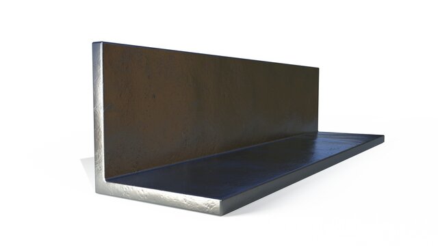 L-beam metal profile, isolated creative industrial 3D rendering