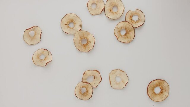 natural crisp apple Chips jump adn fly with cinnamon creative tasty commercial 