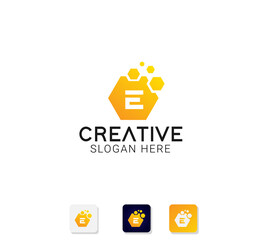 Modern abstract logo with initials letter e