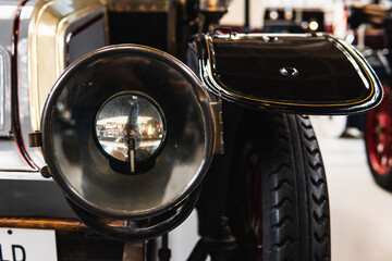 retro car headlight at one of the exhibition