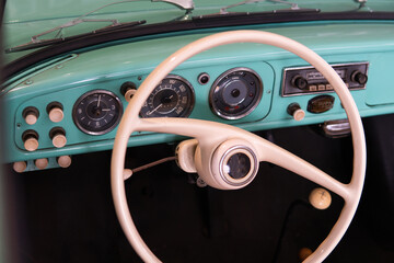 dashboard of a classic car