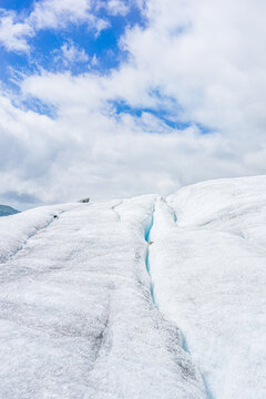 Close-up on a fragment of the longest glacier in Europe - Aletch Glacier in the Bernese Canton.