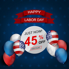 Illustration of vector graphic USA labor day celebration with flat design style. Vector illustration. EPS10 format.
