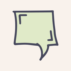 Naklejka premium speech bubble color vector doodle simple icon
