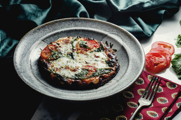 Personal Tomato Spinach Pizza