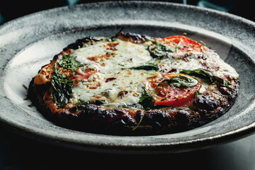 Personal Tomato Spinach Pizza