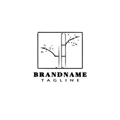 bamboo cartoon logo design template icon black vector
