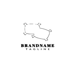 pillows logo design template icon black vector