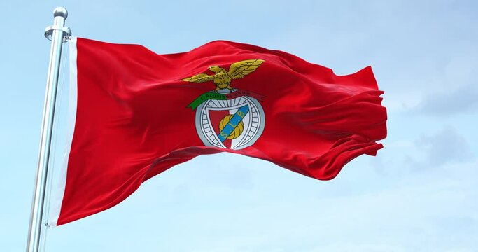 Benfica fc flag waving 4k 