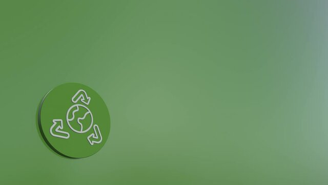 Ecological Green Energy Icons Concept Green Earth Recycle