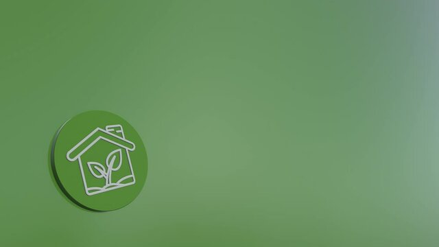 Ecological Green Energy Icons Concept Green House.