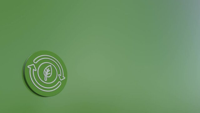 Ecological Green Energy Icons Concept Green Leaf Recycle