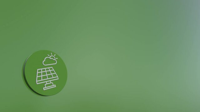 Ecological Green Energy Icons Concept Green Solar Panel